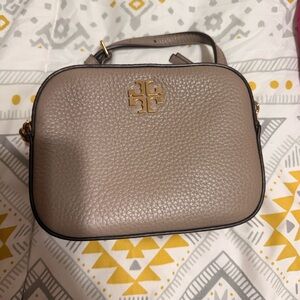 Tory Burch Taupe Leather Crossbody Bag